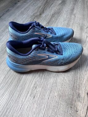 Brooks Glycerin 20 Shoes Womens Size 10.5 Blue Mesh Running Sneakers 1203691B478